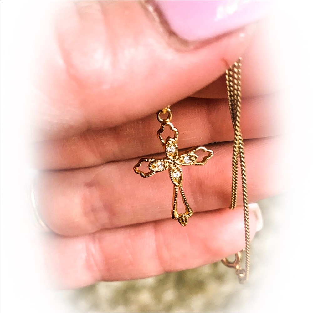 ‼️Buy 1 Get 1 Free sale Gold plated cross necklace - Picture 2 of 7